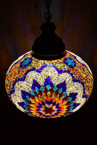 Turkish Pendant Light Multicoloured Blue Orange Star B5 Lighting Sydney Grand Bazaar 