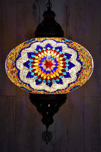 Turkish Pendant Light Multicoloured Blue Orange Star B5 Lighting Sydney Grand Bazaar 