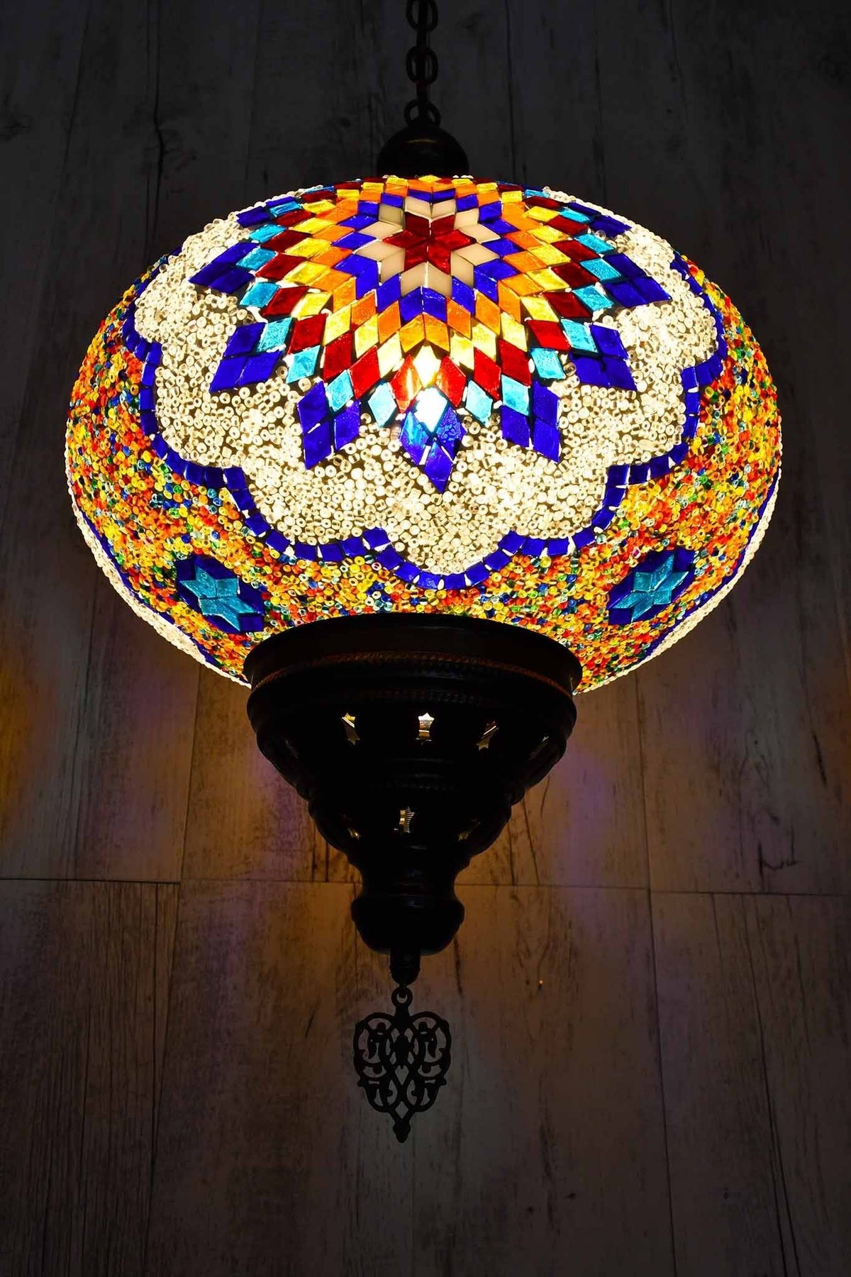 Turkish Pendant Light Multicoloured Blue Orange Star B5 Lighting Sydney Grand Bazaar 