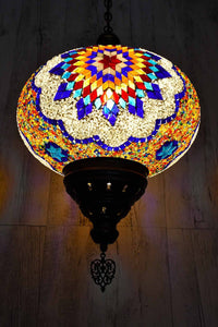 Turkish Pendant Light Multicoloured Blue Orange Star B5 Lighting Sydney Grand Bazaar 