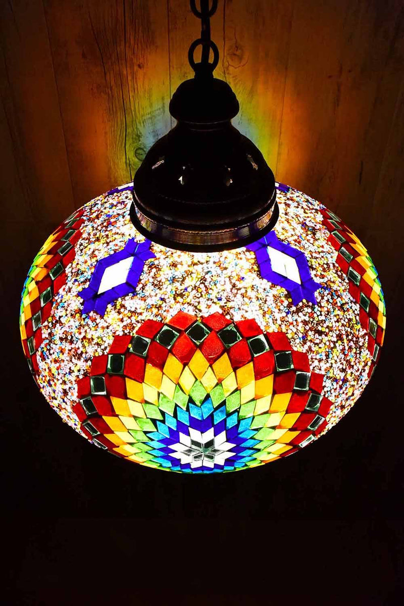 Turkish Pendant Light Multicoloured Rainbow Beads B5 Lighting Sydney Grand Bazaar 
