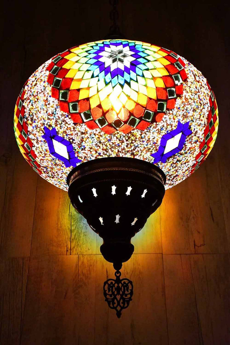 Turkish Pendant Light Multicoloured Rainbow Beads B5 Lighting Sydney Grand Bazaar 