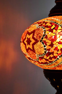 Turkish Pendant Light Orange Mosaic Flower B5 Lighting Sydney Grand Bazaar 