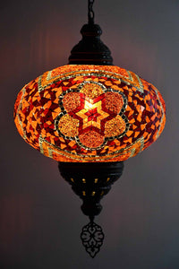 Turkish Pendant Light Orange Mosaic Flower B5 Lighting Sydney Grand Bazaar 