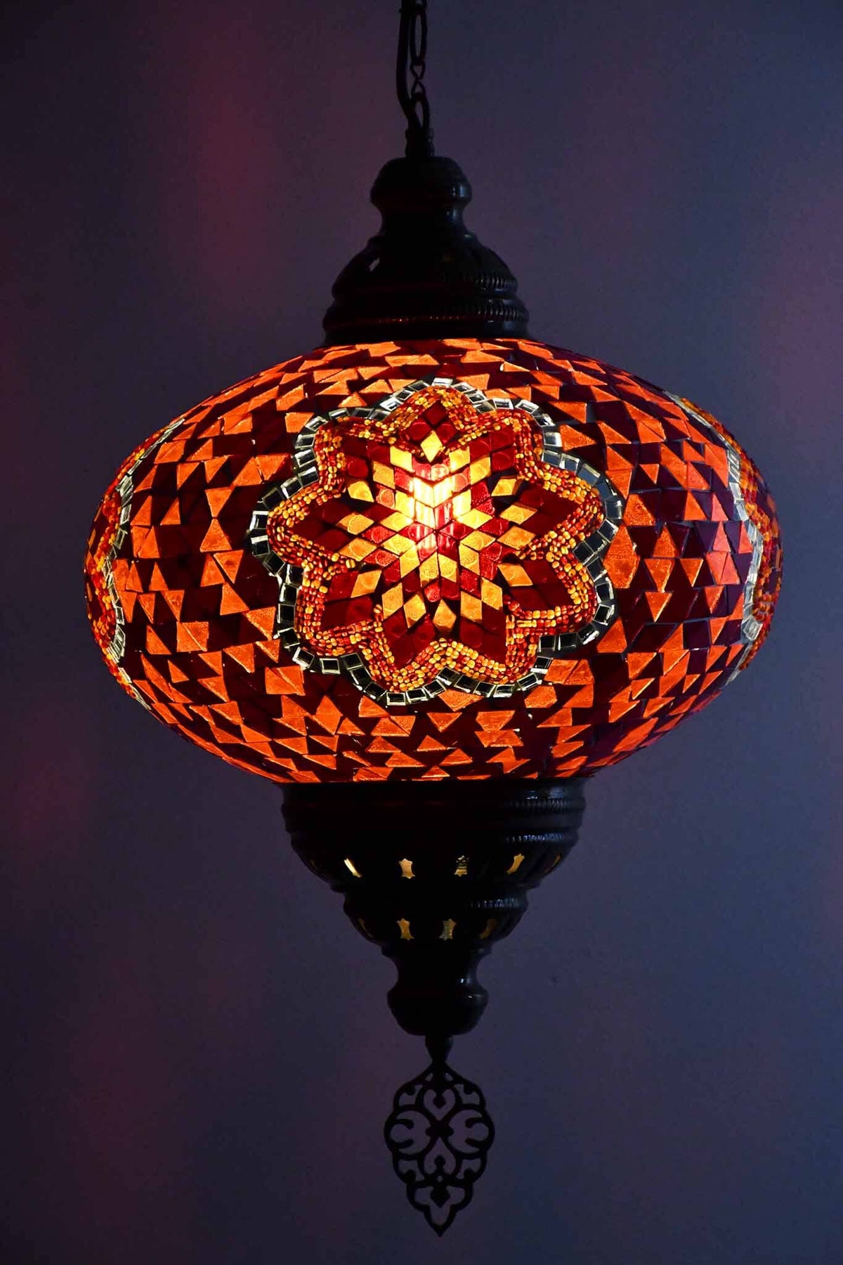Turkish Pendant Light Orange Mosaic Star B5 Lighting Sydney Grand Bazaar 