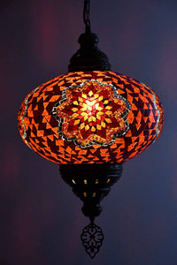 Turkish Pendant Light Orange Mosaic Star B5 Lighting Sydney Grand Bazaar 