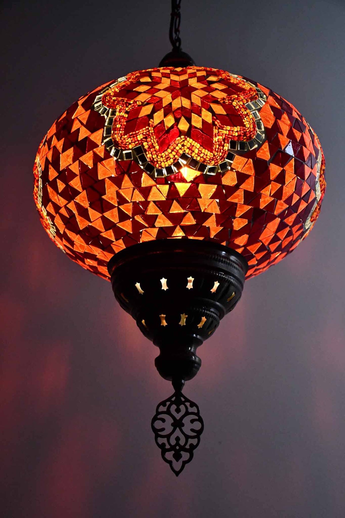 Turkish Pendant Light Orange Mosaic Star B5 Lighting Sydney Grand Bazaar 