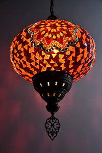 Turkish Pendant Light Orange Mosaic Star B5 Lighting Sydney Grand Bazaar 