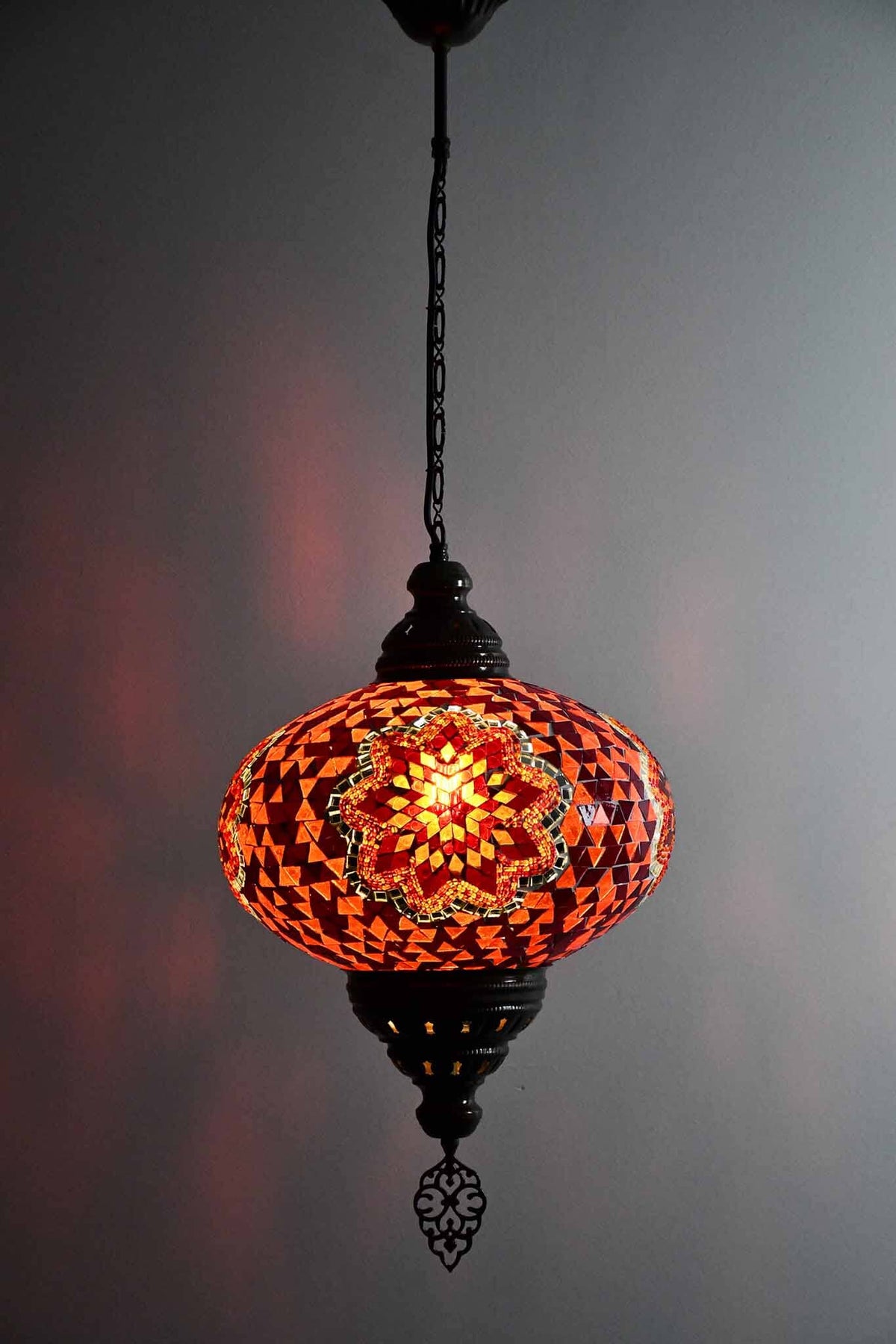 Turkish Pendant Light Orange Mosaic Star B5 Lighting Sydney Grand Bazaar 