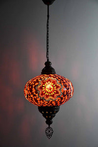 Turkish Pendant Light Orange Mosaic Star B5 Lighting Sydney Grand Bazaar 