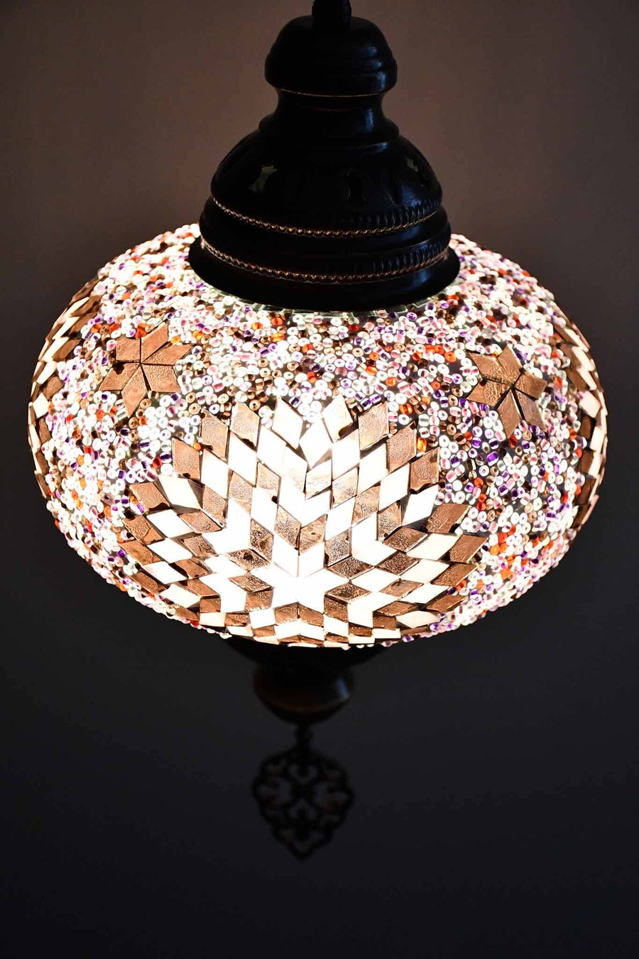 Purple glass discount pendant light
