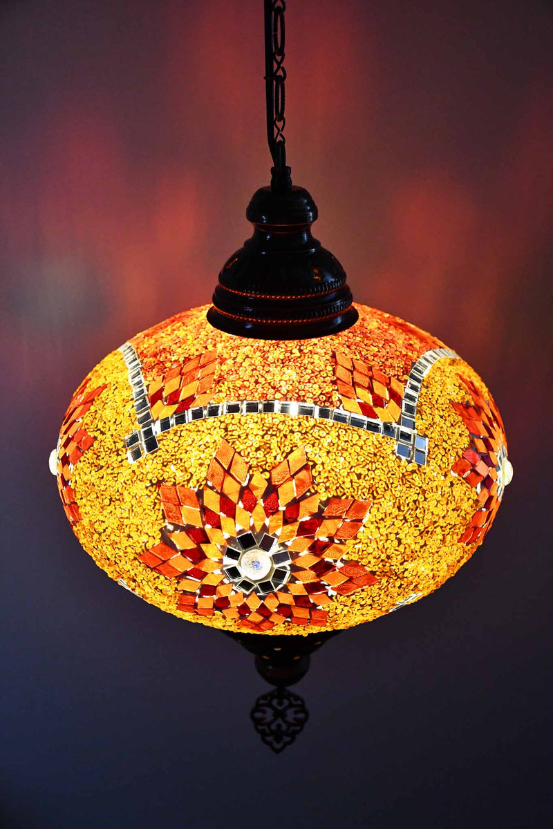 Turkish Pendant Light Red Orange Star Mosaic B5 Lighting Sydney Grand Bazaar 