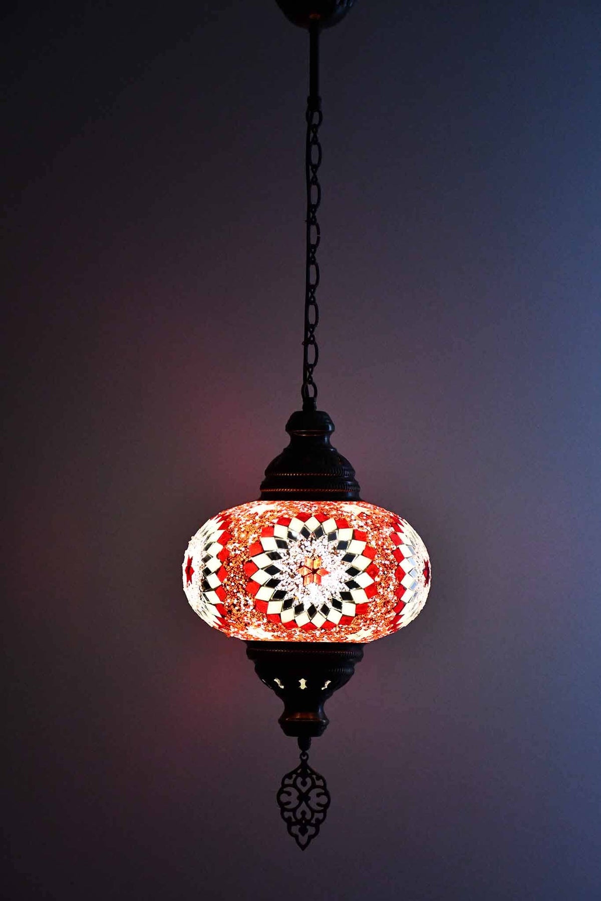 Turkish Pendant Light Red White Beads Star B4 Lighting Sydney Grand Bazaar 