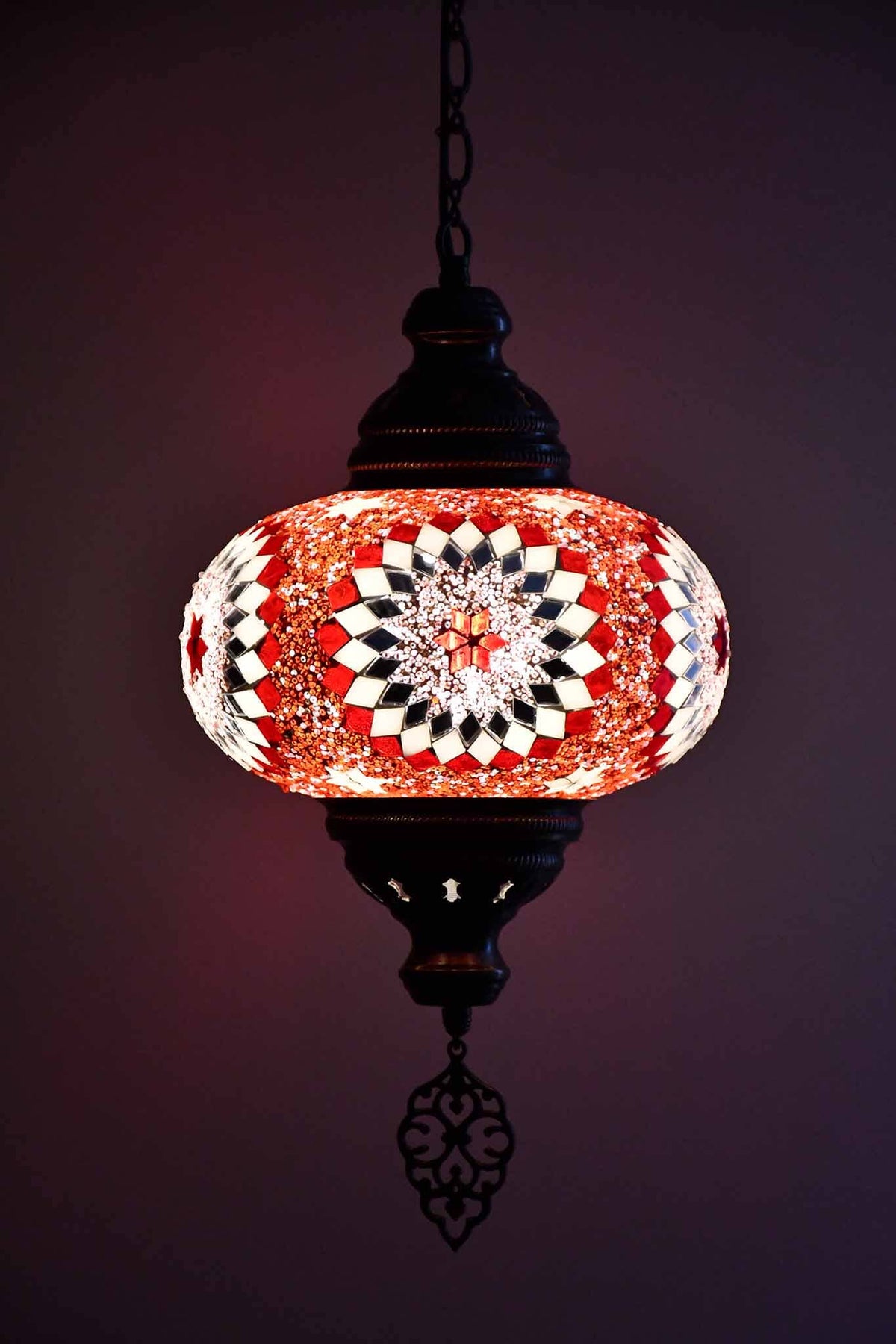 Turkish Pendant Light Red White Beads Star B4 Lighting Sydney Grand Bazaar 