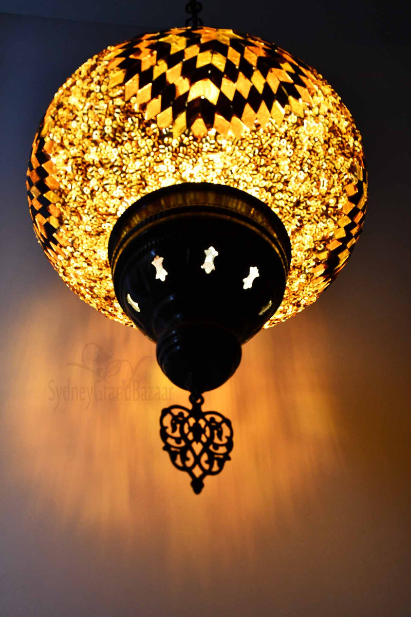 Turkish Pendant Light Star Beads Brown B4 Lighting Sydney Grand Bazaar 