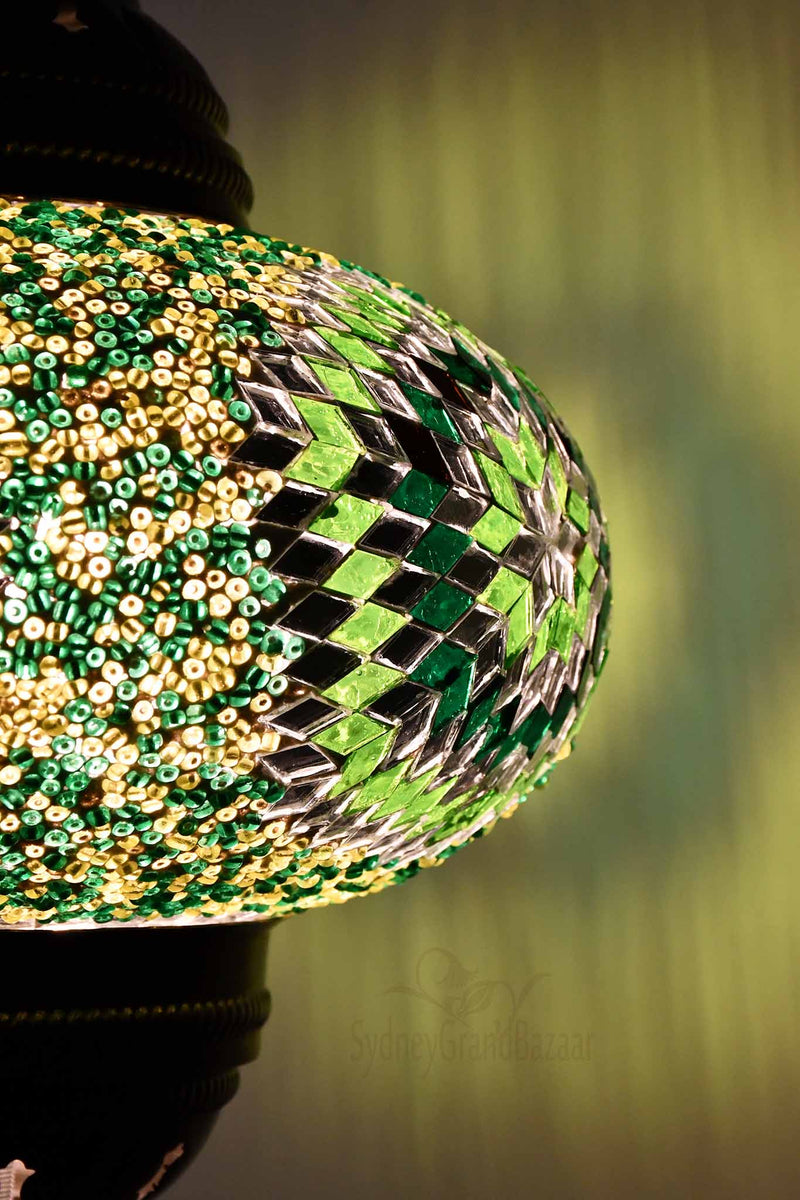 Turkish Pendant Light Star Beads Green B4 Lighting Sydney Grand Bazaar 
