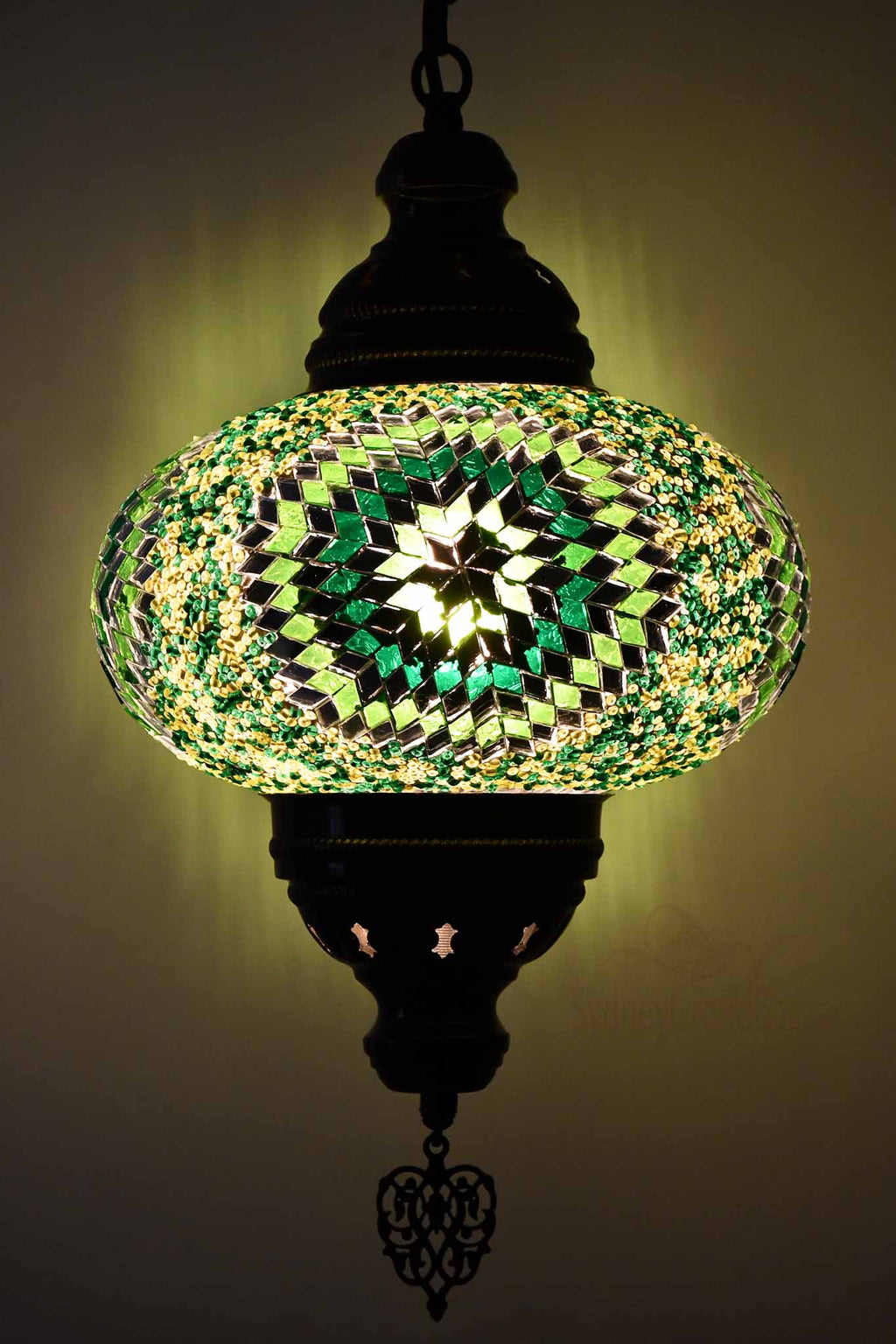 Turkish Pendant Light Star Beads Green B4 Lighting Sydney Grand Bazaar 