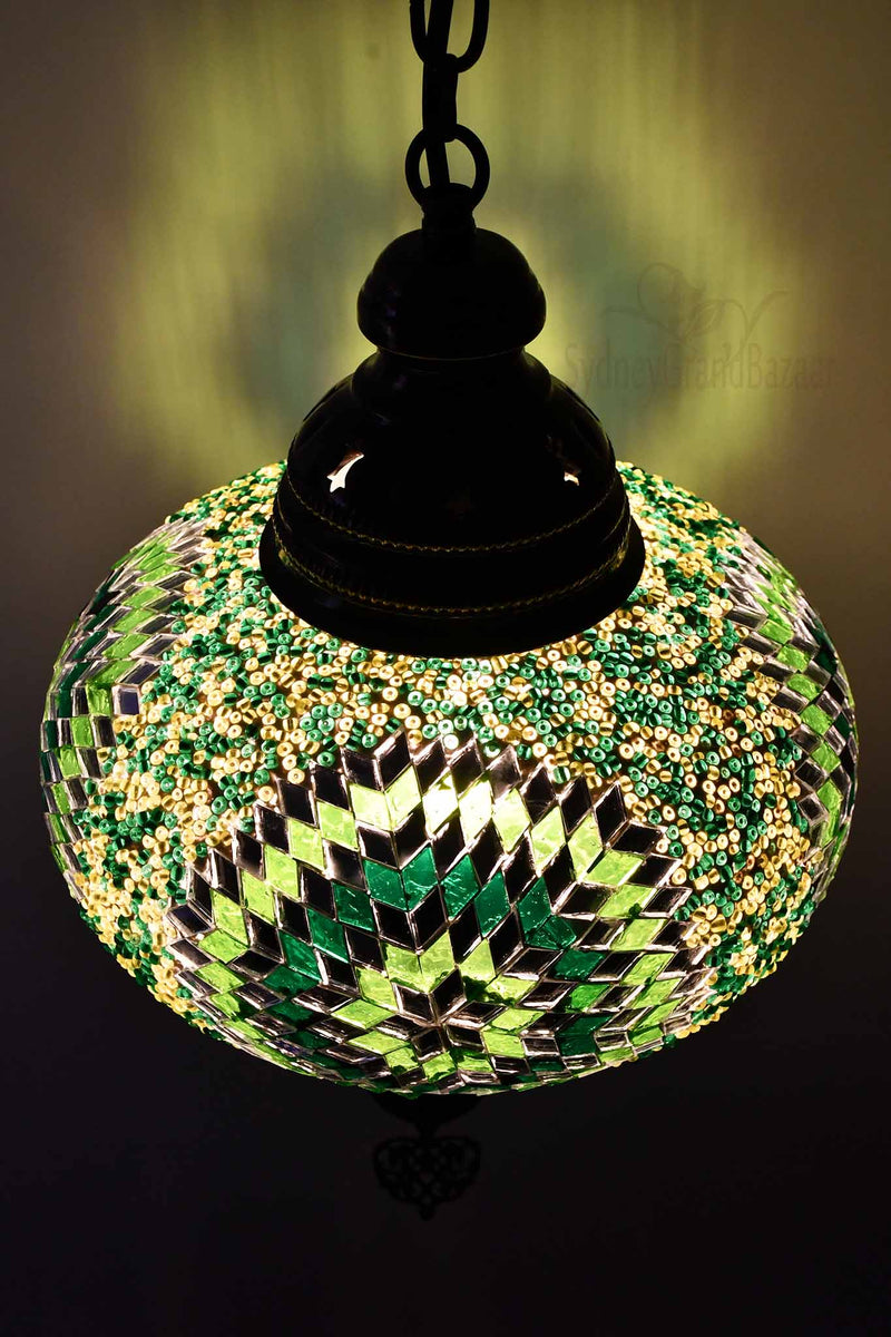Turkish Pendant Light Star Beads Green B4 Lighting Sydney Grand Bazaar 
