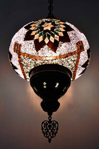 Turkish Pendant Light Star Beads Pink Maroon B4 Lighting Sydney Grand Bazaar 