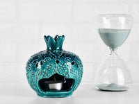 Turkish Pomegranate Candle Holders Firuze Turquoise Green Ceramic Sydney Grand Bazaar 
