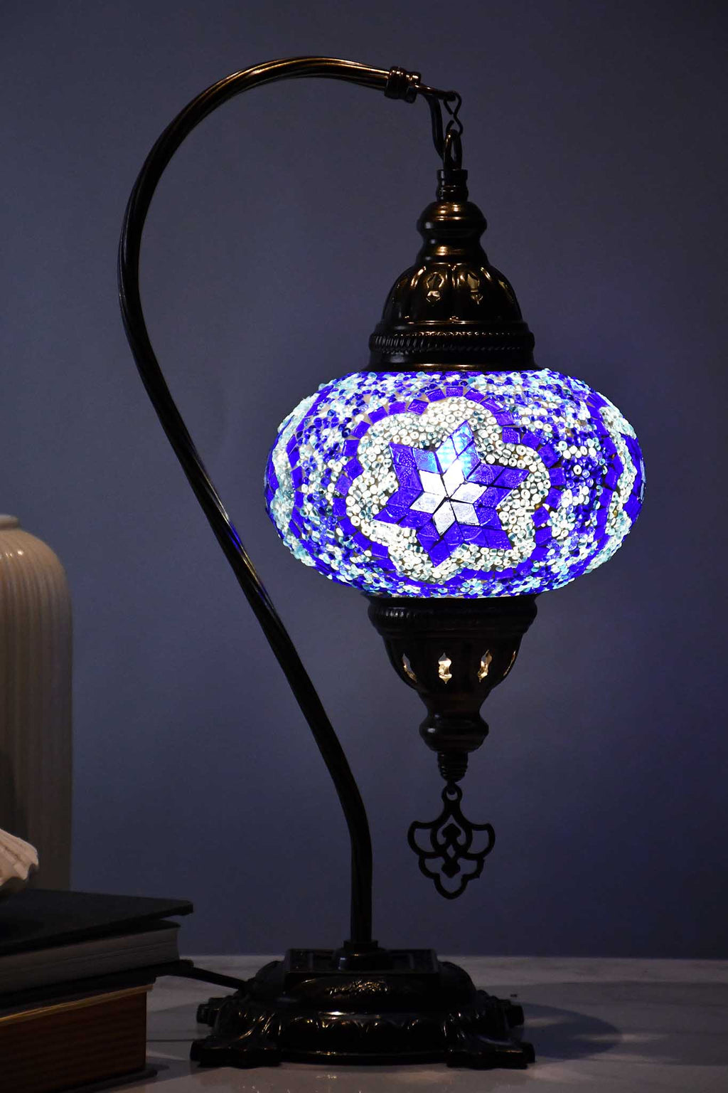 Turkish Table Lamp Beads Traditional Star Blue Lighting Sydney Grand Bazaar 