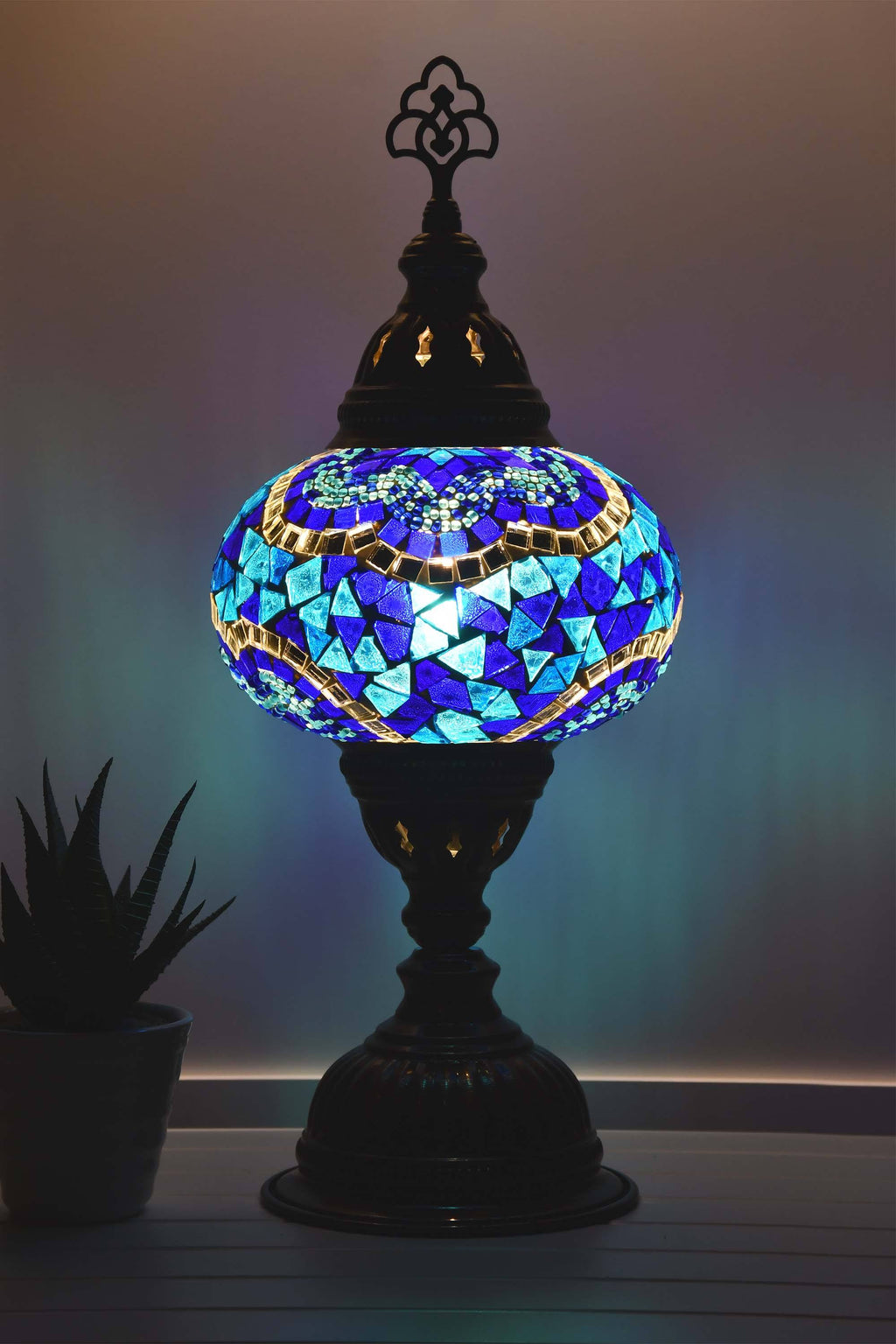 Turkish Table Lamp Blue New Mosaic Star Lighting Sydney Grand Bazaar 