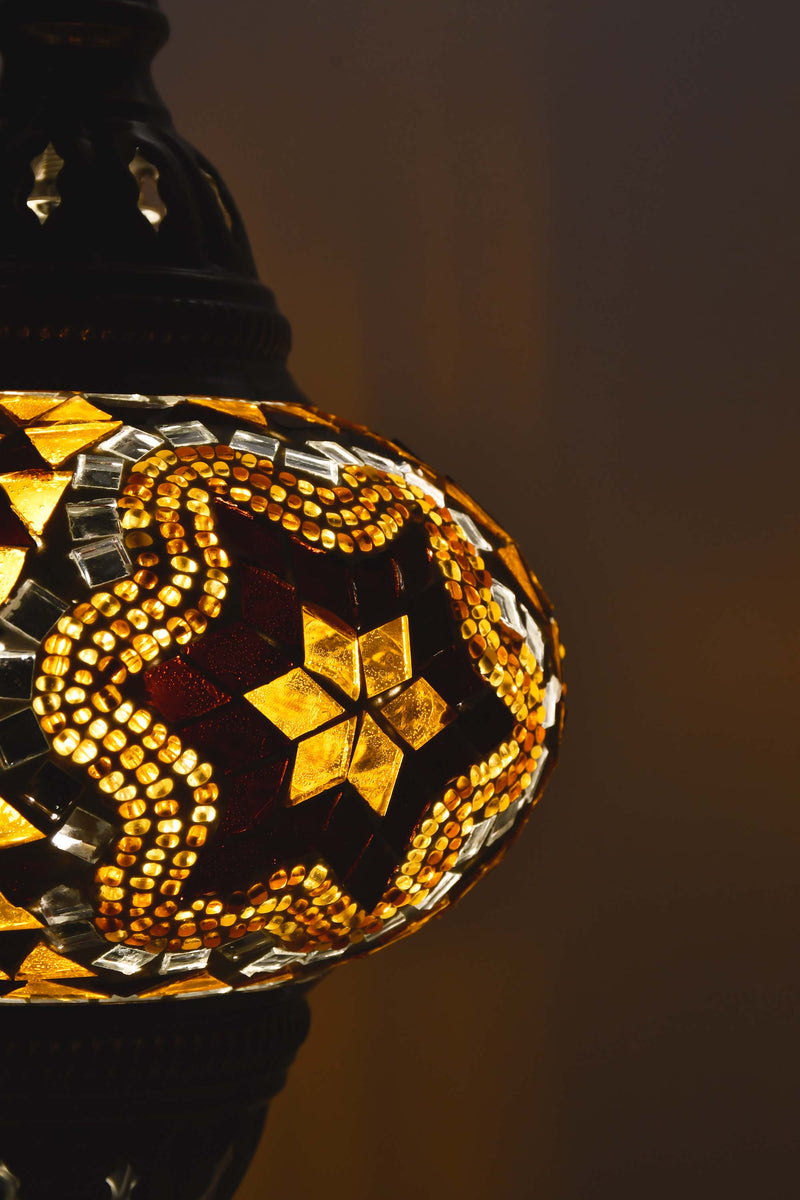 Turkish Table Lamp Brown Mosaic Star Lighting Sydney Grand Bazaar 