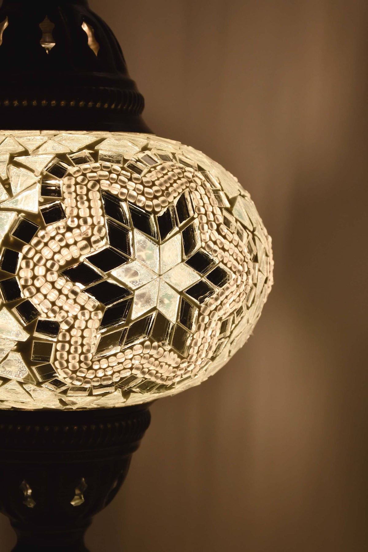 Turkish Table Lamp Clear White Mosaic Star Lighting Sydney Grand Bazaar 