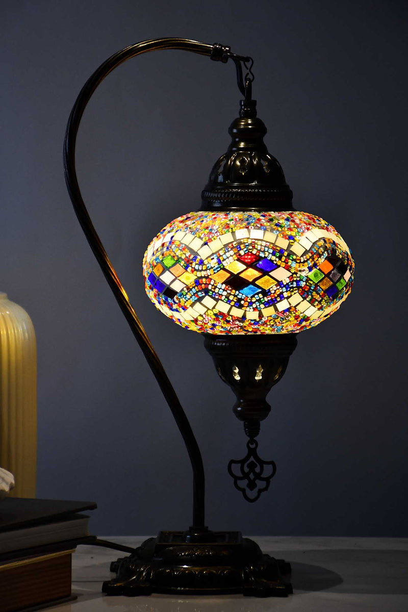 Turkish Table Lamp Colourful Beads Kilim Yellow Lighting Sydney Grand Bazaar 