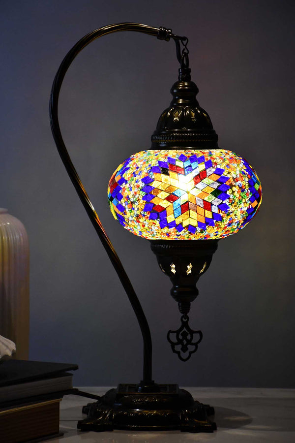 Turkish Table Lamp Colourful Beads Star Blue Edge Lighting Sydney Grand Bazaar 