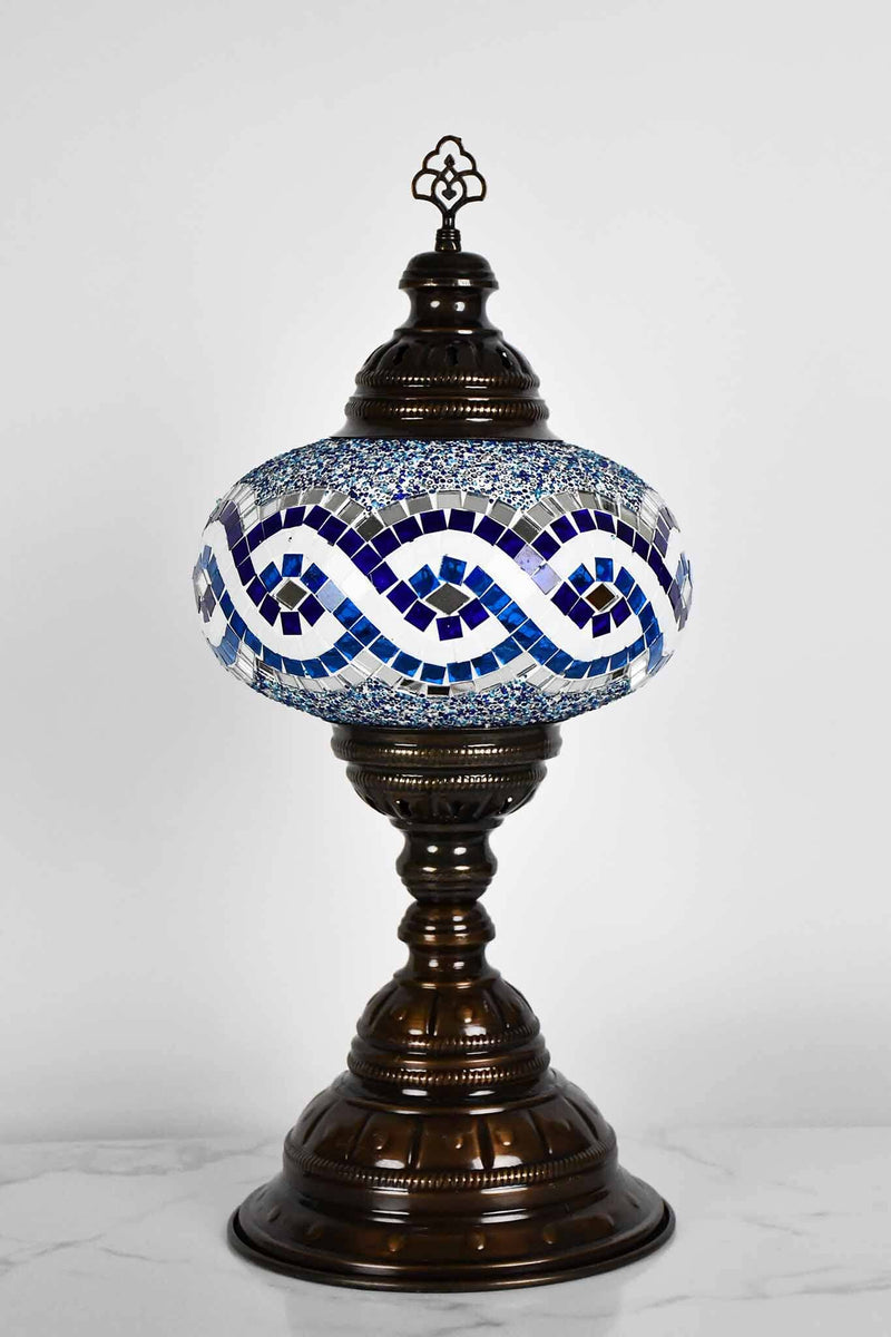 Turkish Table Lamp Large Blue Infinity Beads Lighting Sydney Grand Bazaar 