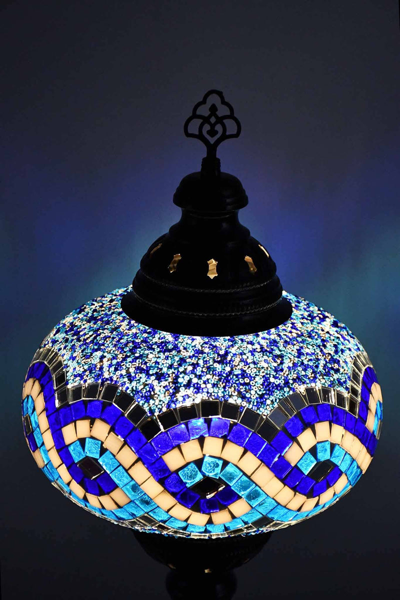 Turkish Table Lamp Large Blue Infinity Beads Lighting Sydney Grand Bazaar 