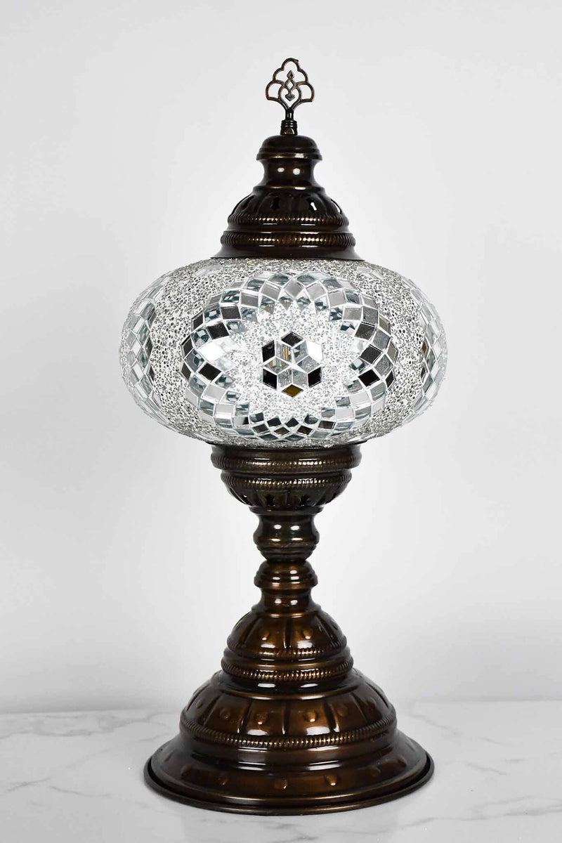 Turkish Table Lamp Large Clear White Round Beads Star Lighting Sydney Grand Bazaar 