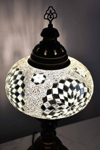 Turkish Table Lamp Large Clear White Round Star Lighting Sydney Grand Bazaar 