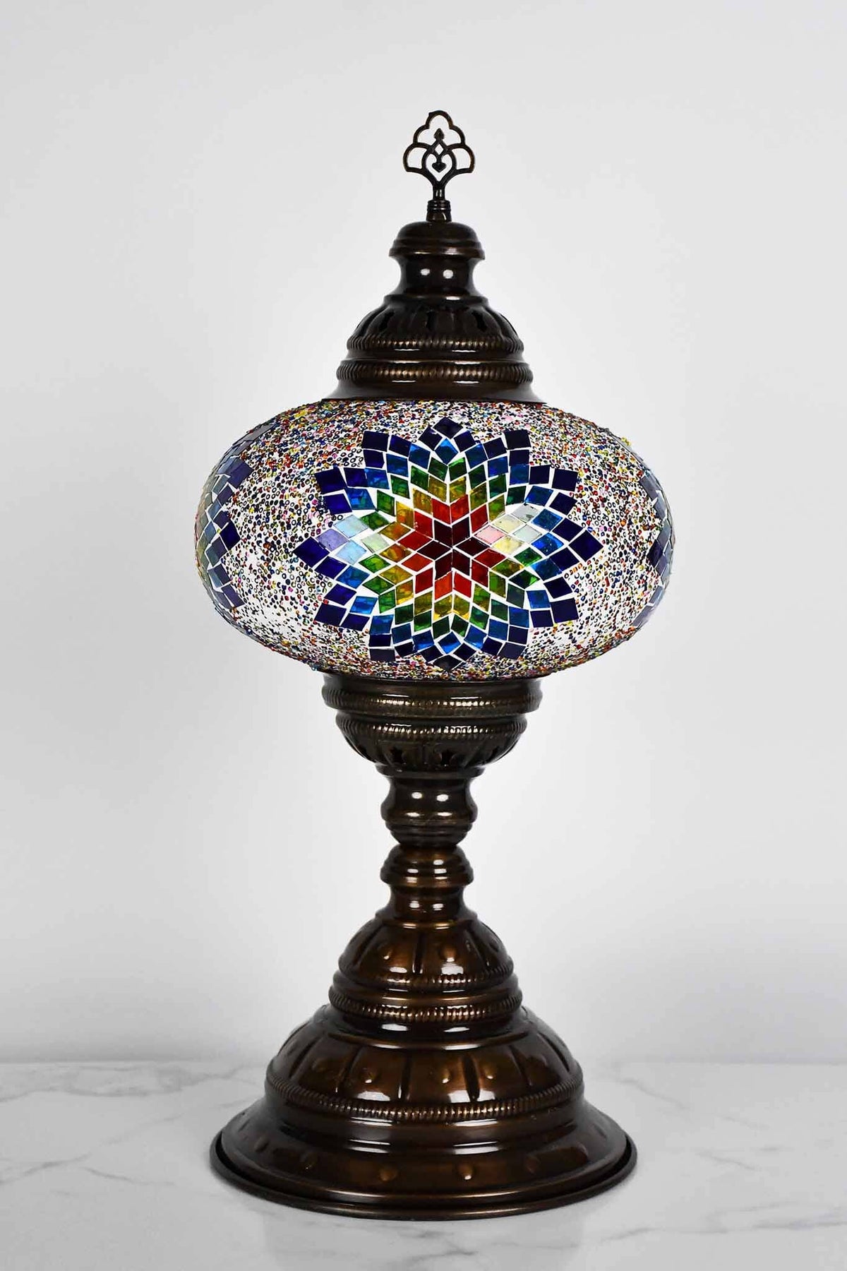 Turkish Table Lamp Large Colourful Blue Edge Star Lighting Sydney Grand Bazaar 