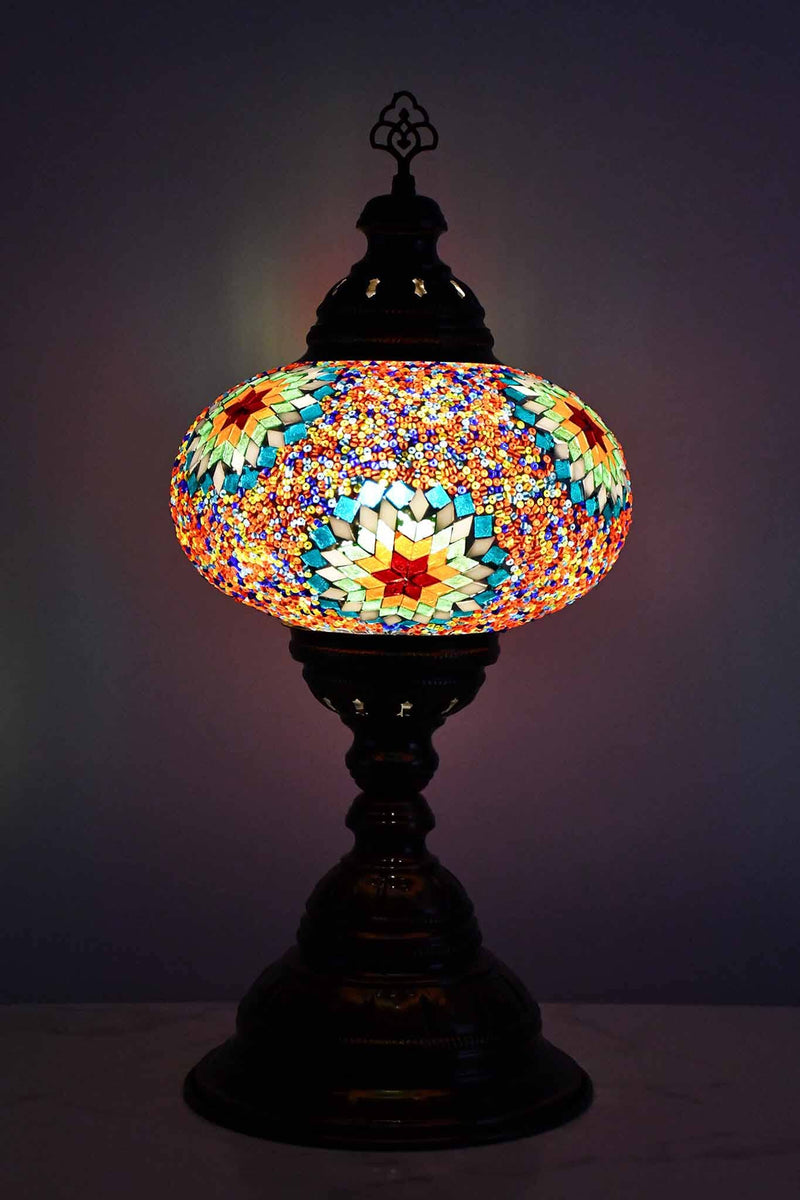 Turkish Table Lamp Large Colourful Multi Round Star Lighting Sydney Grand Bazaar 