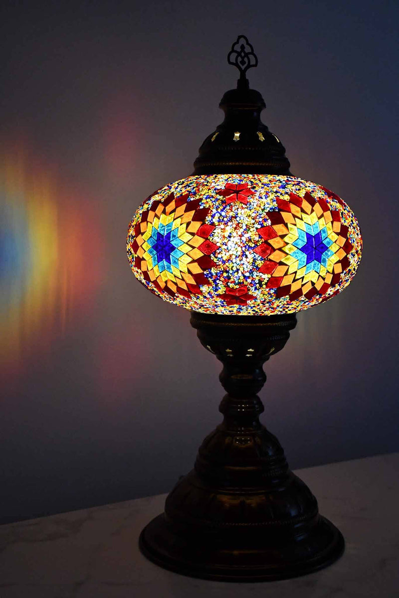 Turkish Table Lamp Large Colourful Rainbow Beads Star Lighting Sydney Grand Bazaar 