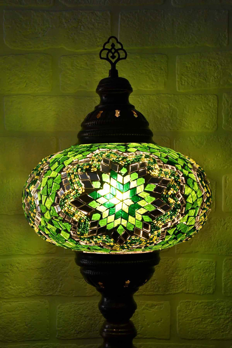 Turkish Table Lamp Large Green Mosaic Star Lighting Sydney Grand Bazaar 