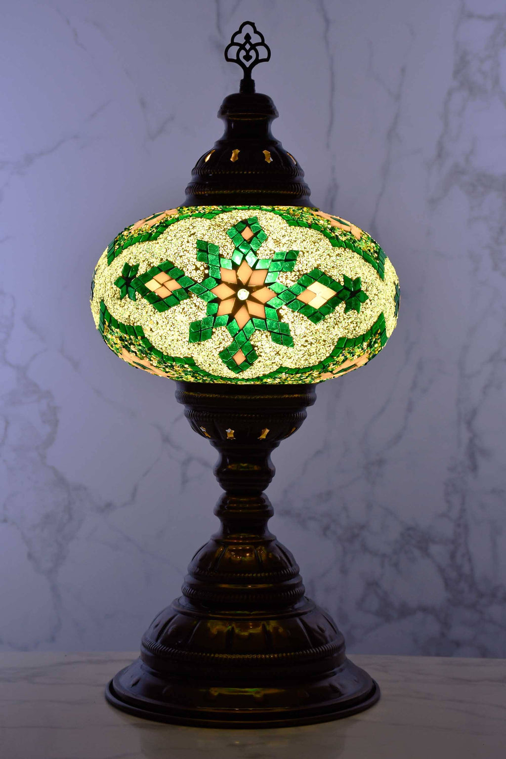 Turkish Table Lamp Large Green New Star Beads Lighting Sydney Grand Bazaar 