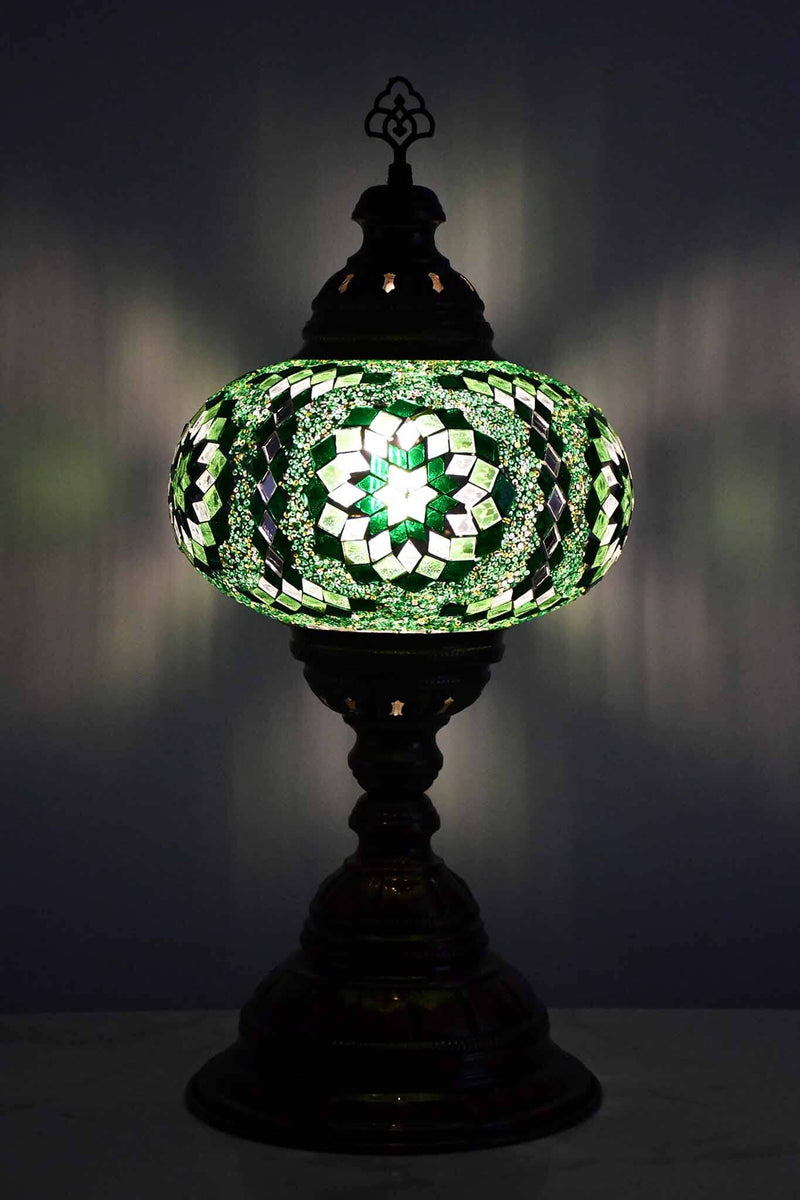 Turkish Table Lamp Large Green Round Star Lighting Sydney Grand Bazaar 