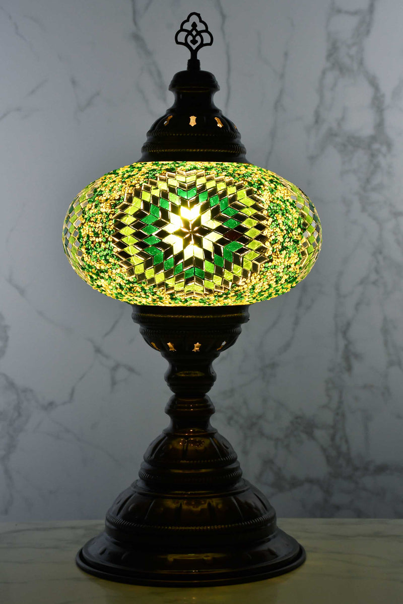 Turkish Table Lamp Large Green Star Beads Lighting Sydney Grand Bazaar 