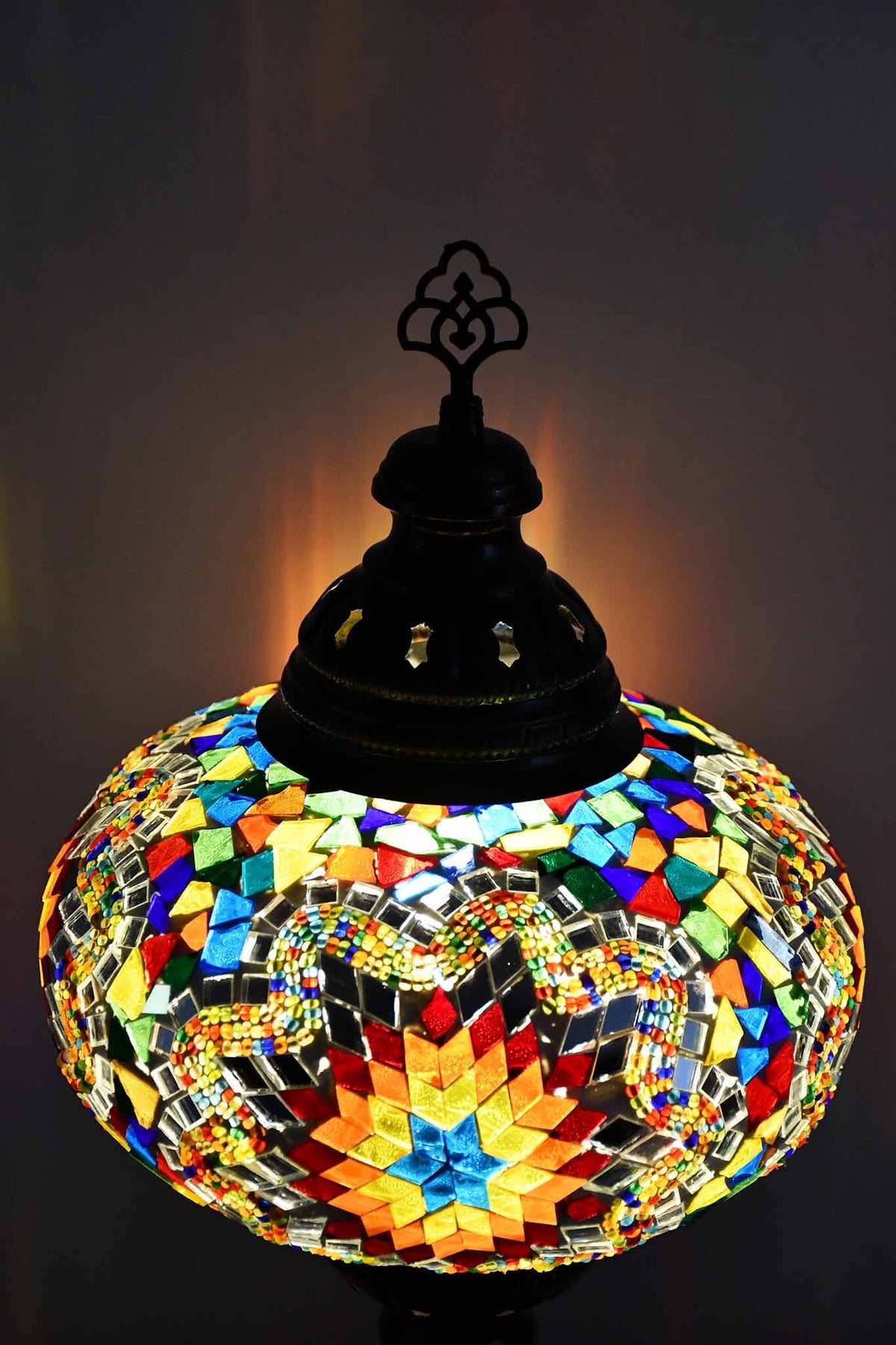 Turkish Table Lamp Large Multicolour Mosaic Star Lighting Sydney Grand Bazaar 