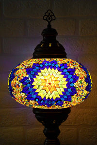 Turkish Table Lamp Large Multicoloured Blue Star Beads Lighting Sydney Grand Bazaar 