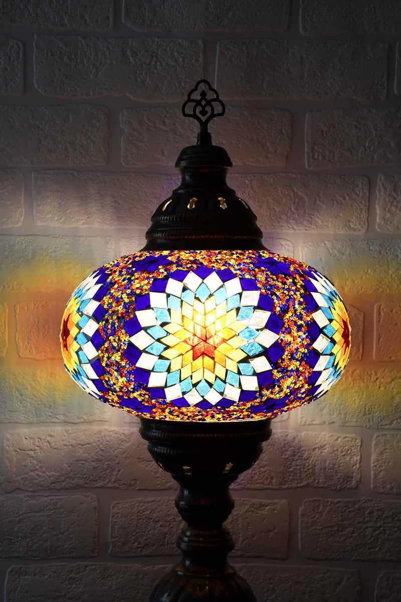 Turkish Table Lamp Large Multicoloured Fancy Star Lighting Sydney Grand Bazaar 