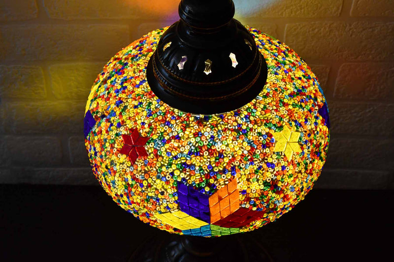 Turkish Table Lamp Large Multicoloured Rainbow Star Lighting Sydney Grand Bazaar 