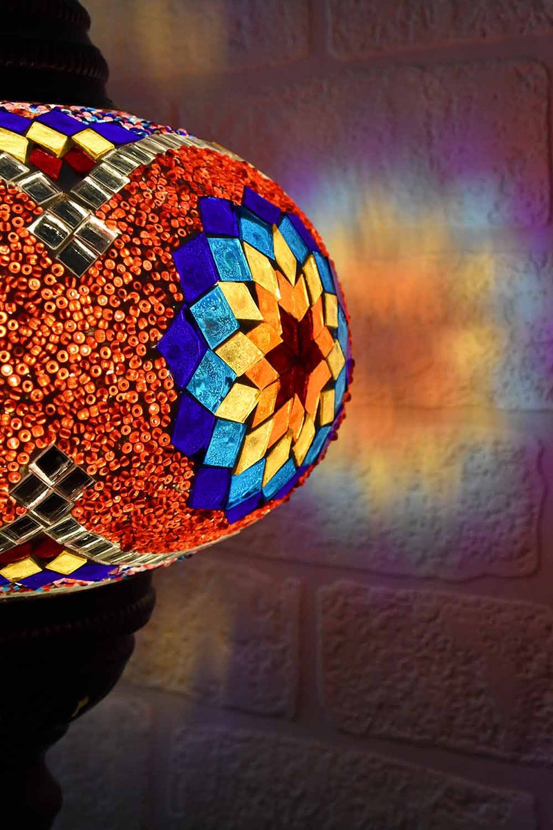 Turkish Table Lamp Large Multicoloured Red Beads Lighting Sydney Grand Bazaar 