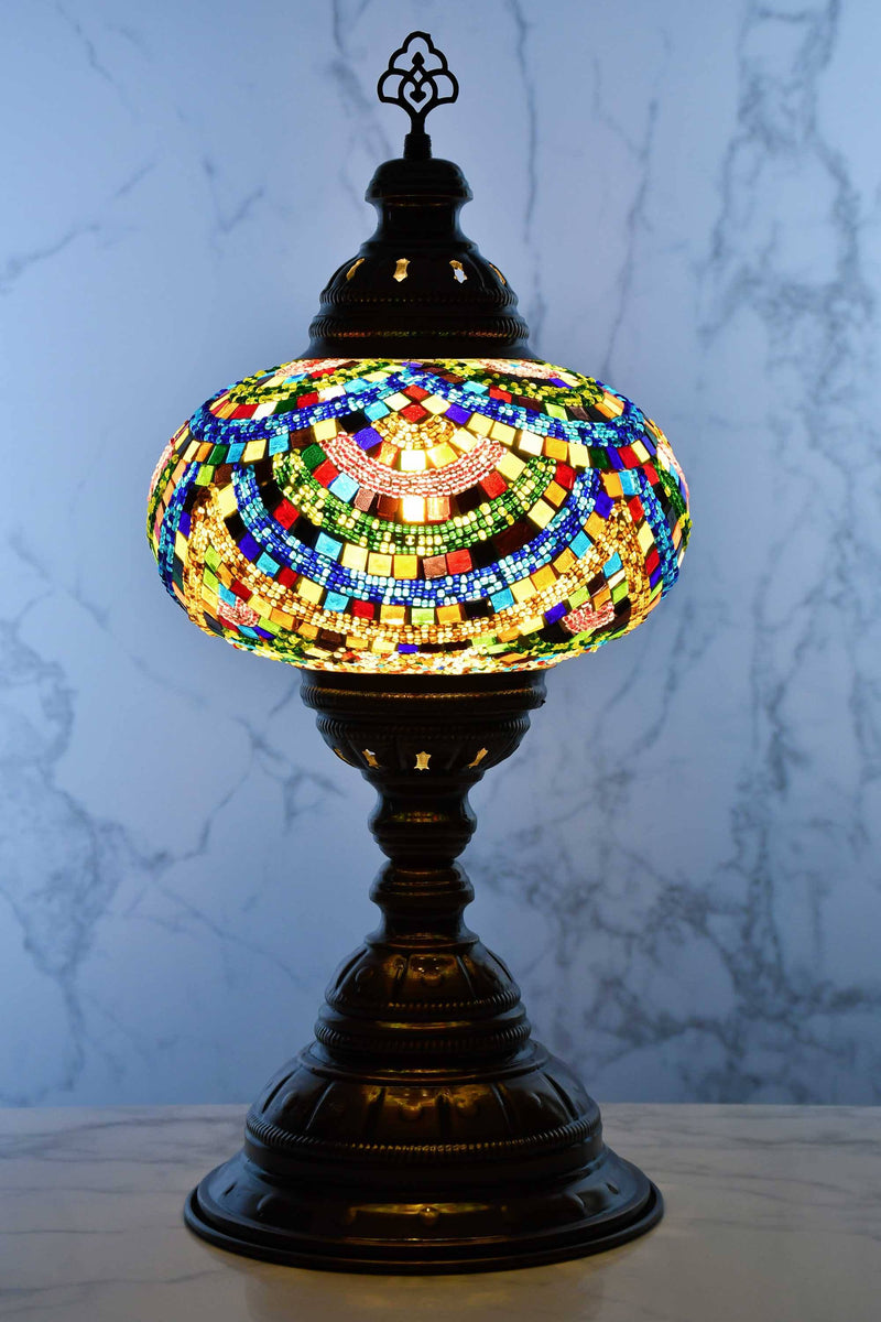 Turkish Table Lamp Large Multicoloured Signature Mix Lighting Sydney Grand Bazaar 