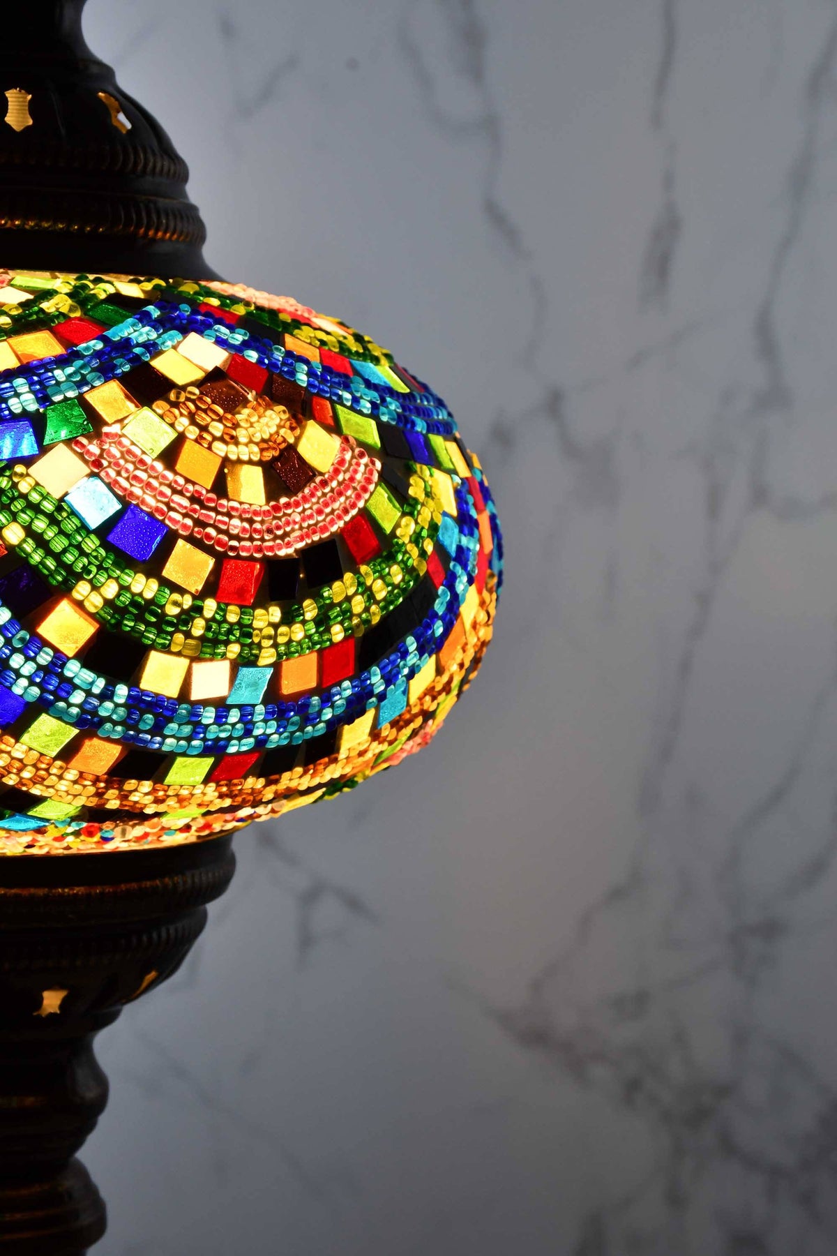 Turkish Table Lamp Large Multicoloured Signature Mix Lighting Sydney Grand Bazaar 