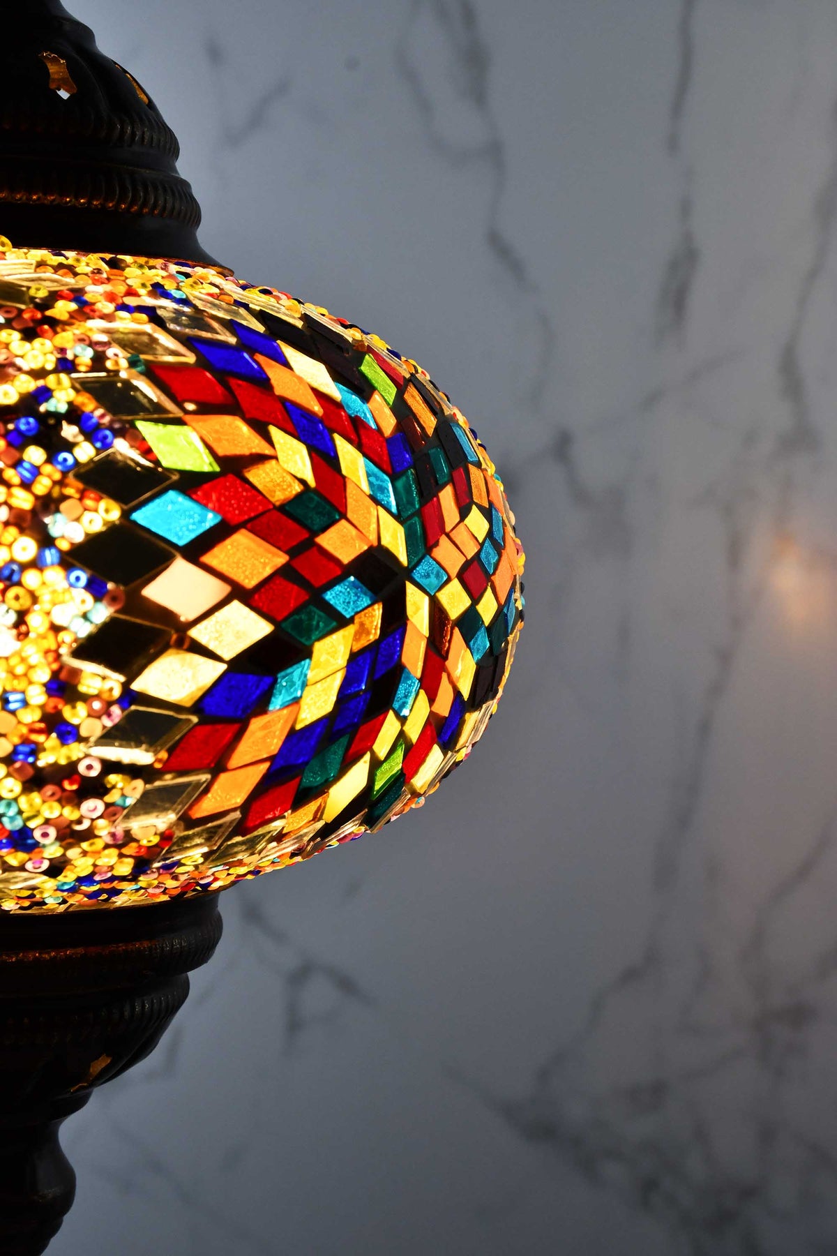 Turkish Table Lamp Large Multicoloured Star Beads 2 Lighting Sydney Grand Bazaar 