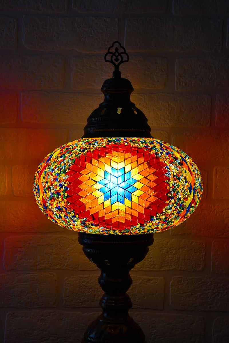 Turkish Table Lamp Large Multicoloured Star Beads Lighting Sydney Grand Bazaar 